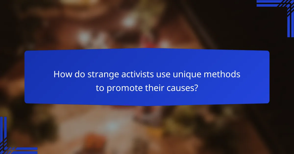 How do strange activists use unique methods to promote their causes?