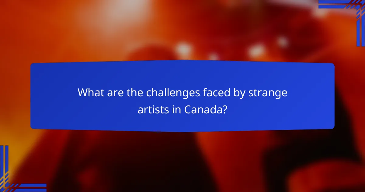 What are the challenges faced by strange artists in Canada?