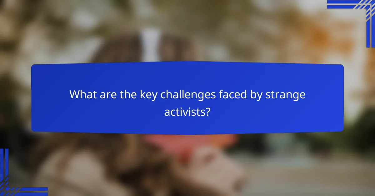 What are the key challenges faced by strange activists?