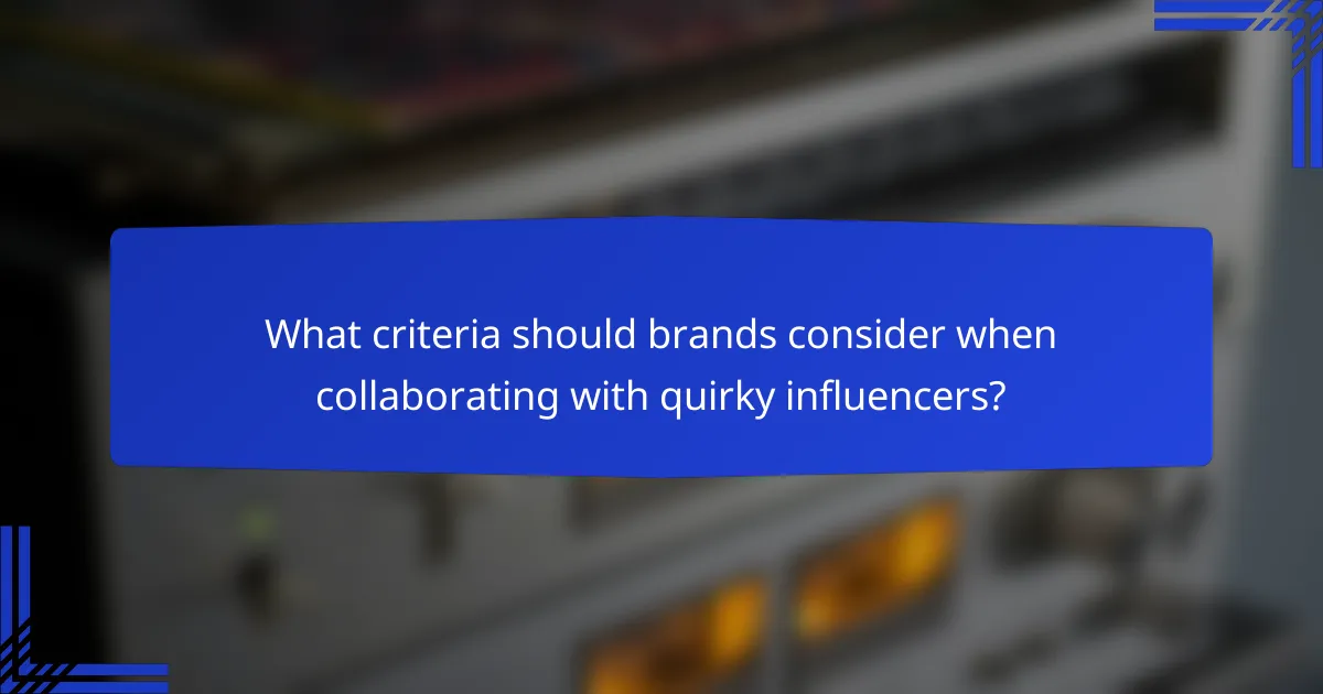 What criteria should brands consider when collaborating with quirky influencers?